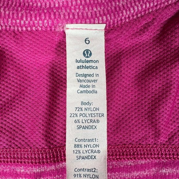 Lululemon Womens Pink Base Runner 1/2 Zip Mini Check Pique Raspberry Top Size 6 - Picture 12 of 15